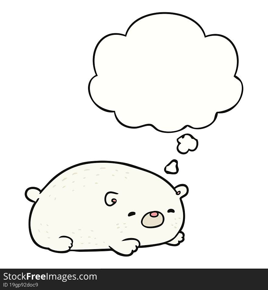 cartoon polar bear and thought bubble