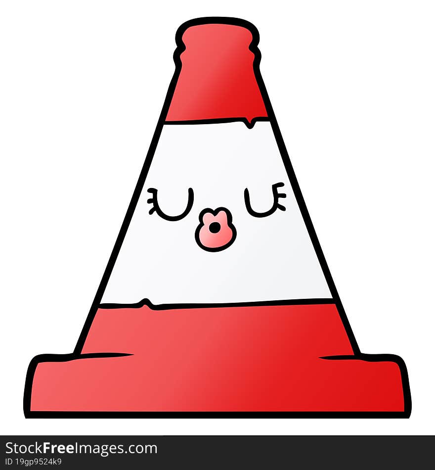 cartoon road traffic cone. cartoon road traffic cone