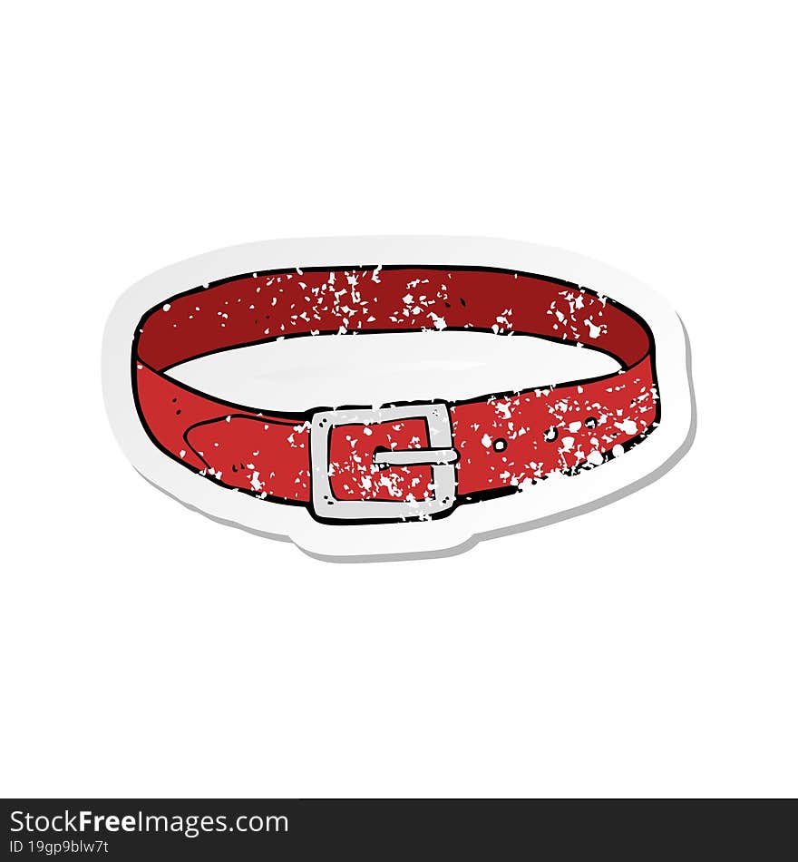 retro distressed sticker of a cartoon leather belt