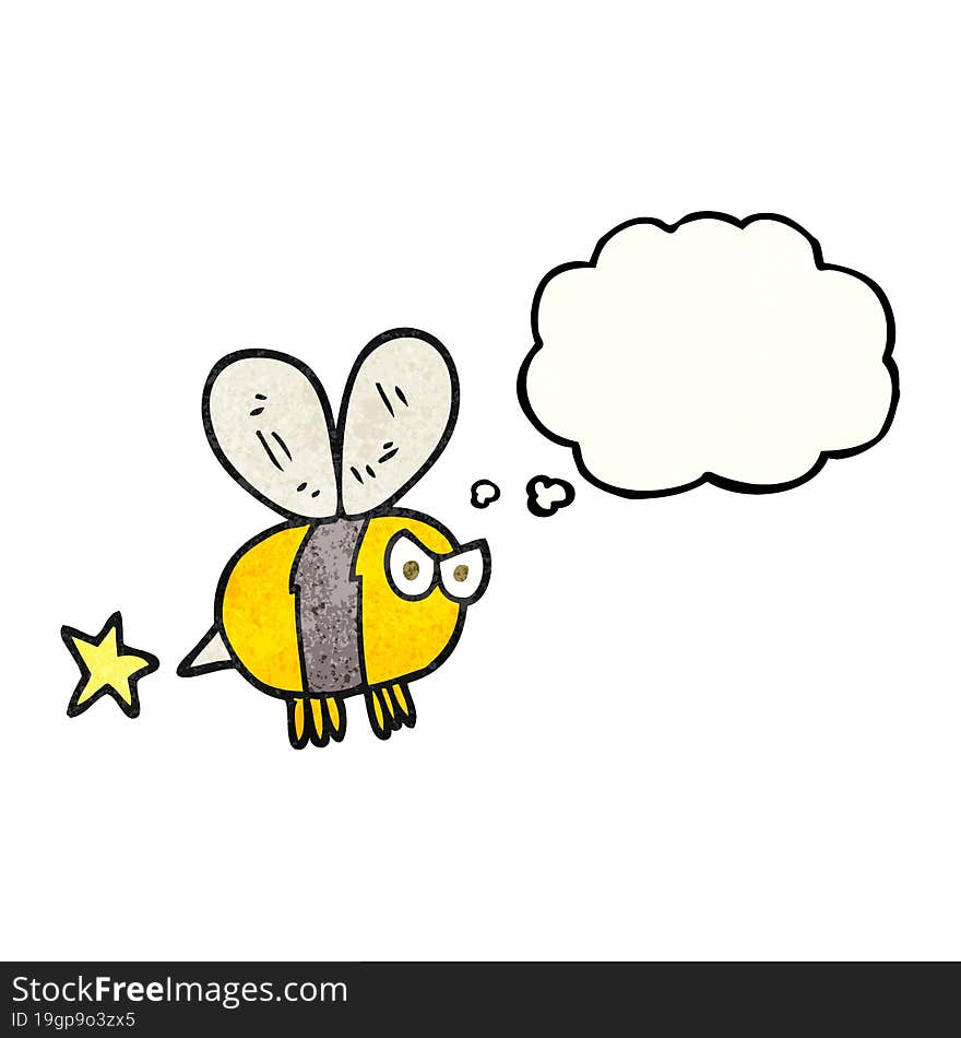 thought bubble textured cartoon angry bee