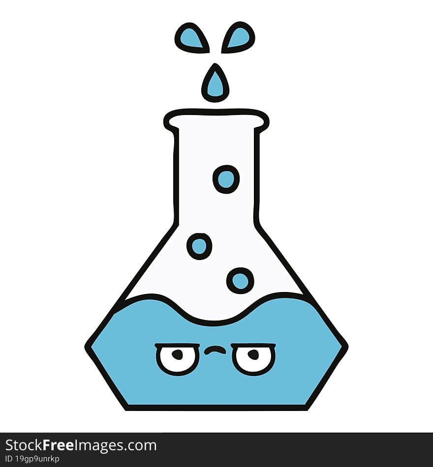 cute cartoon science beaker