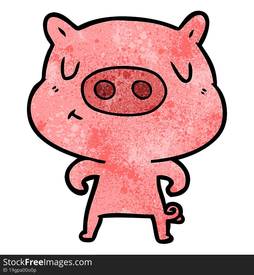 cartoon content pig. cartoon content pig