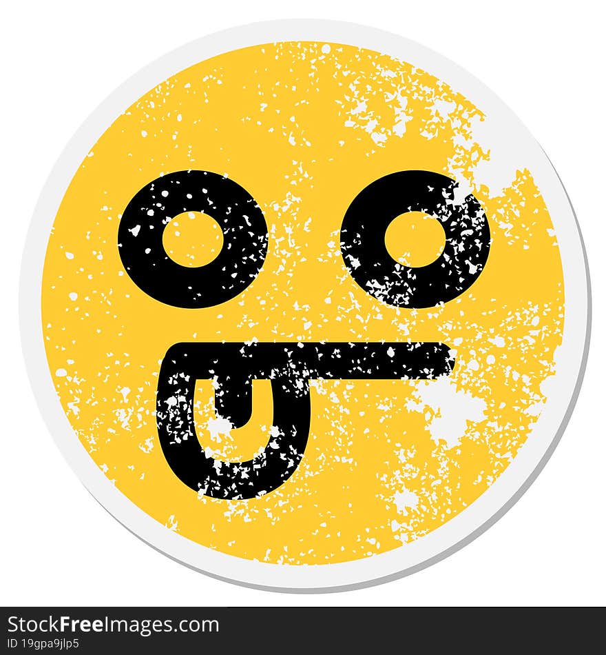 confused blank eye circular sticker