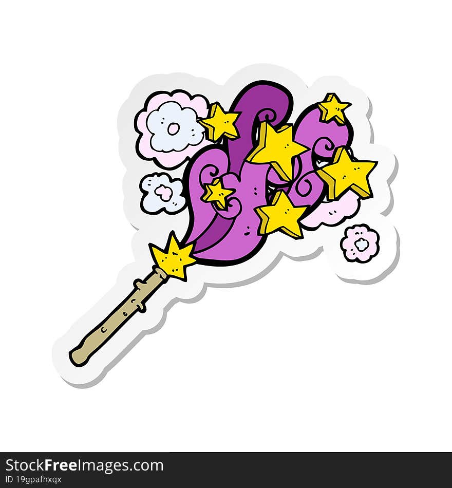 sticker of a cartoon magic wand