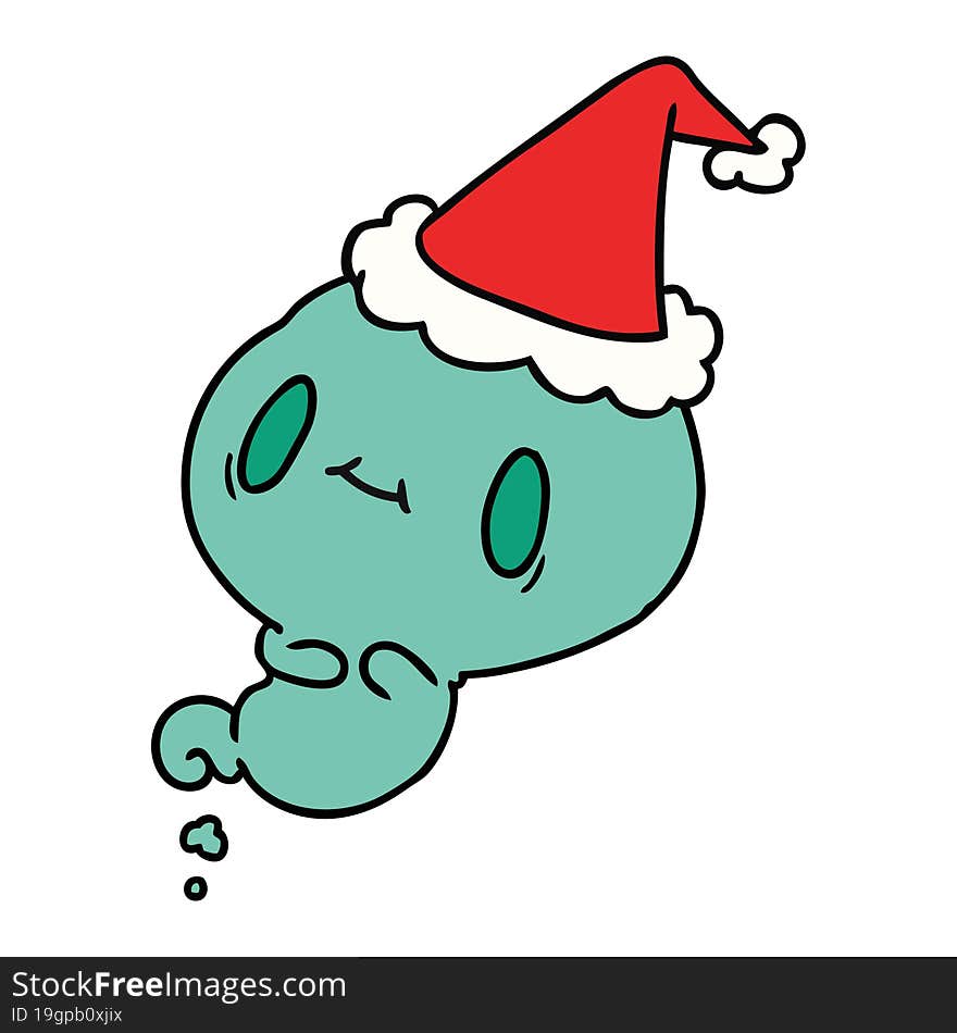 christmas cartoon of kawaii ghost