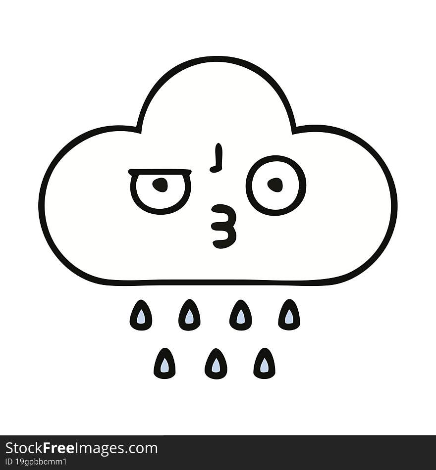 cute cartoon of a rain cloud. cute cartoon of a rain cloud