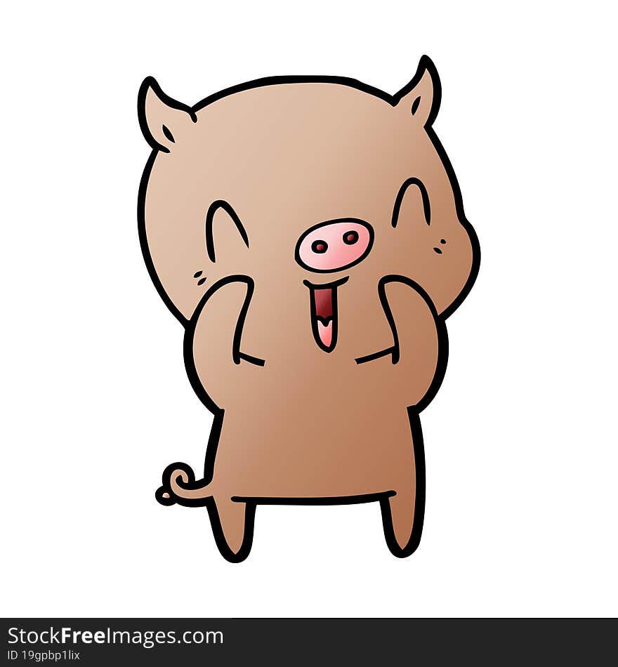 happy cartoon pig. happy cartoon pig