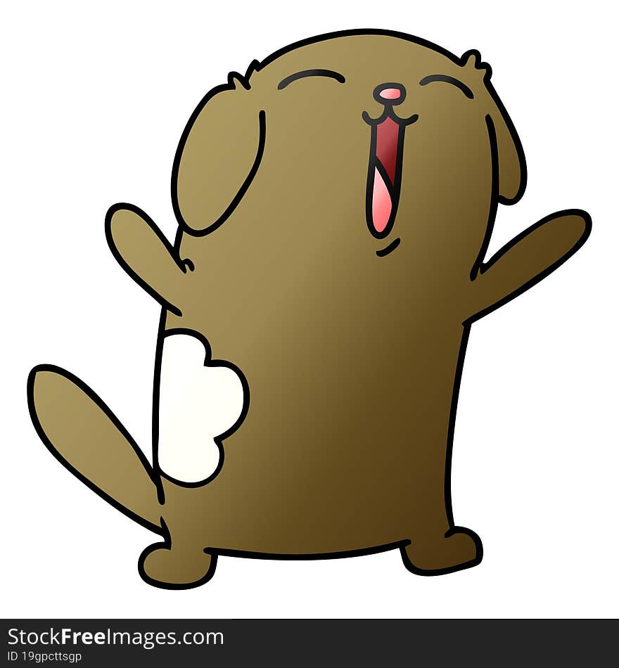 gradient cartoon of kawaii cute dog