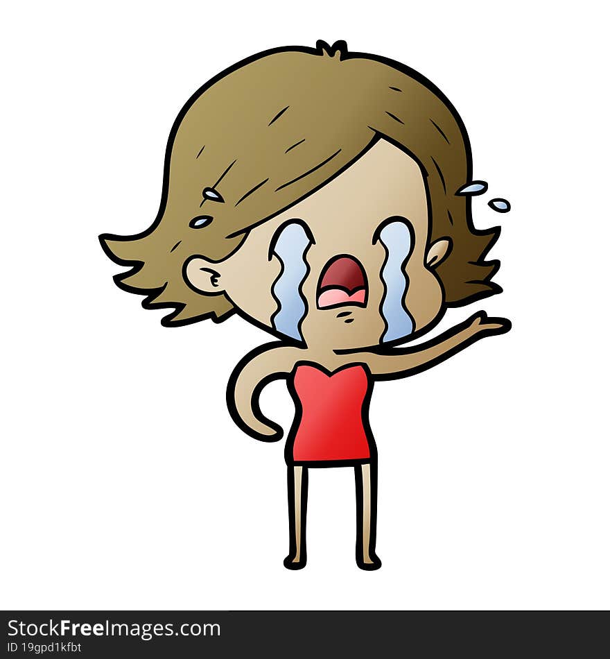 cartoon woman crying. cartoon woman crying