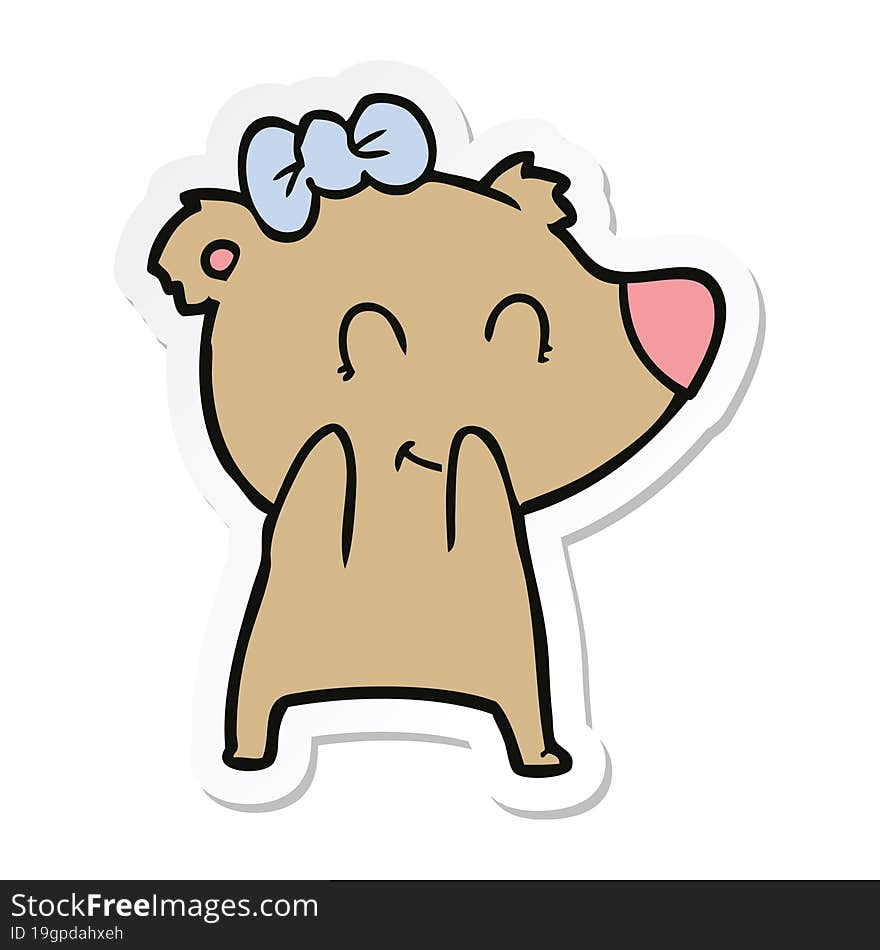 sticker of a female bear cartoon