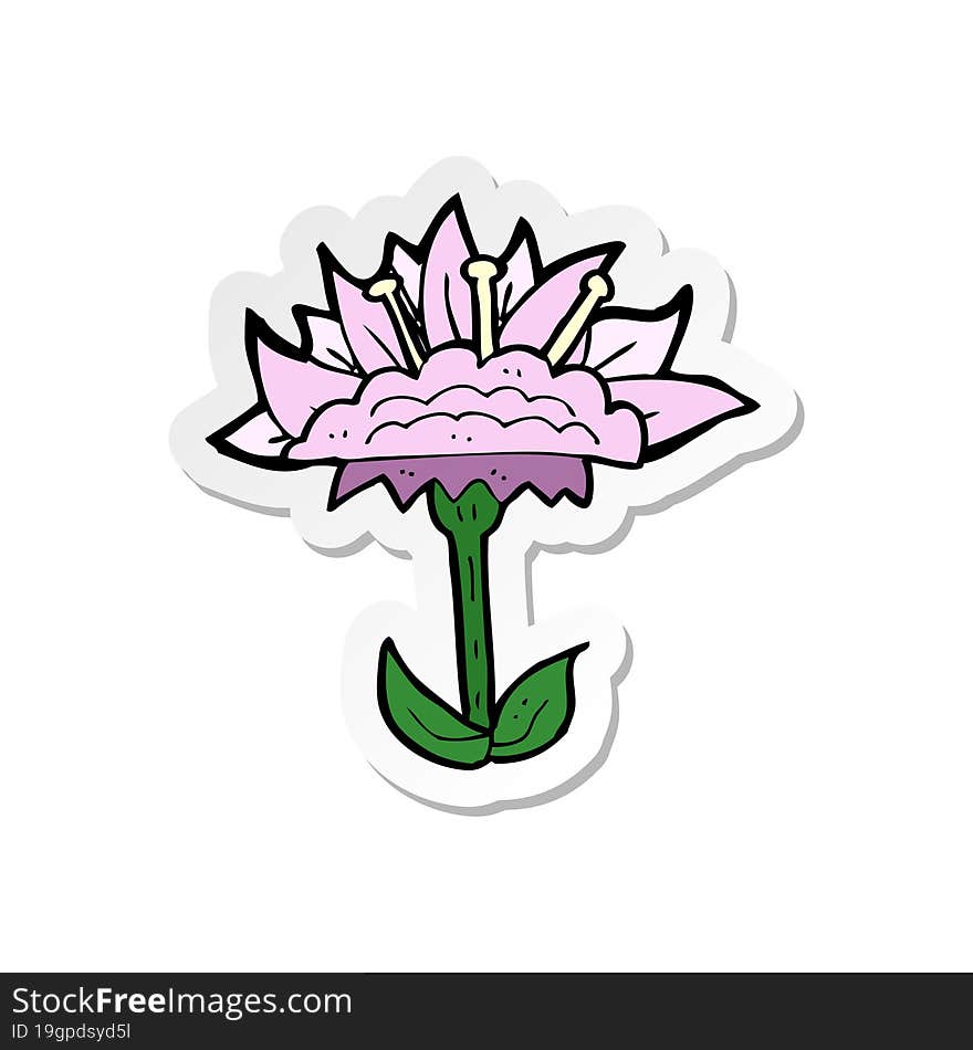 sticker of a cartoon flower