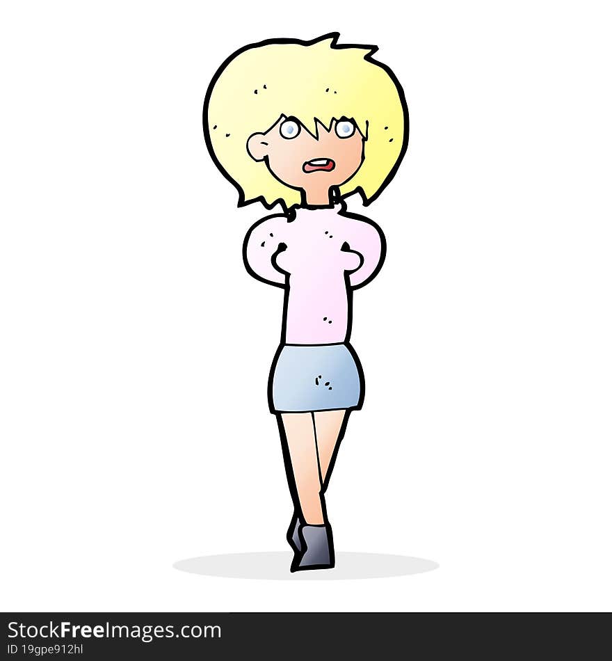 cartoon shocked woman