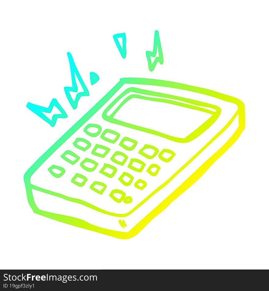 Cold Gradient Line Drawing Cartoon Calculator