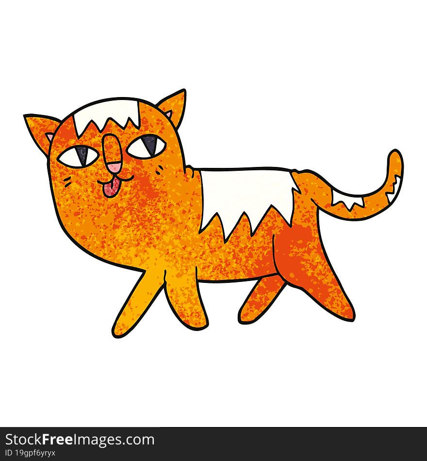 Cartoon Doodle Funny Cat