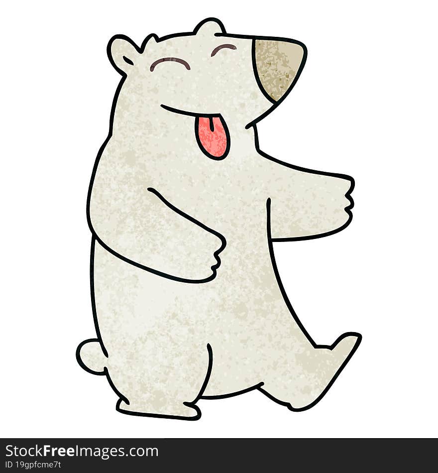 quirky hand drawn cartoon polar bear