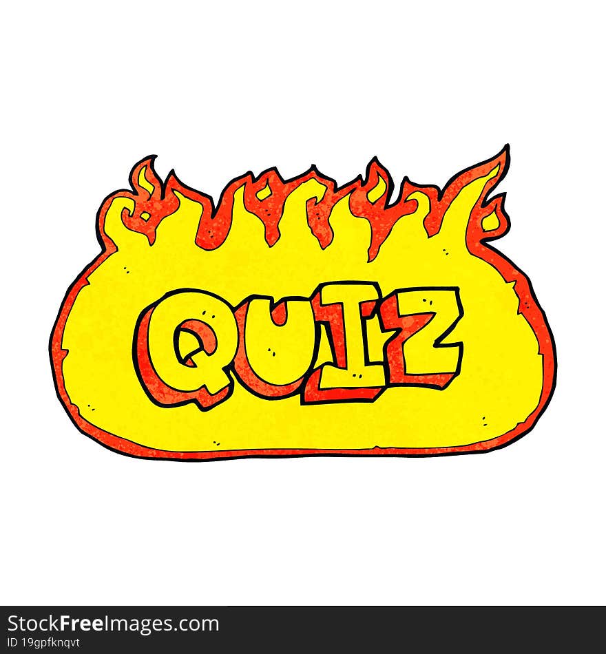 quiz sign cartoon