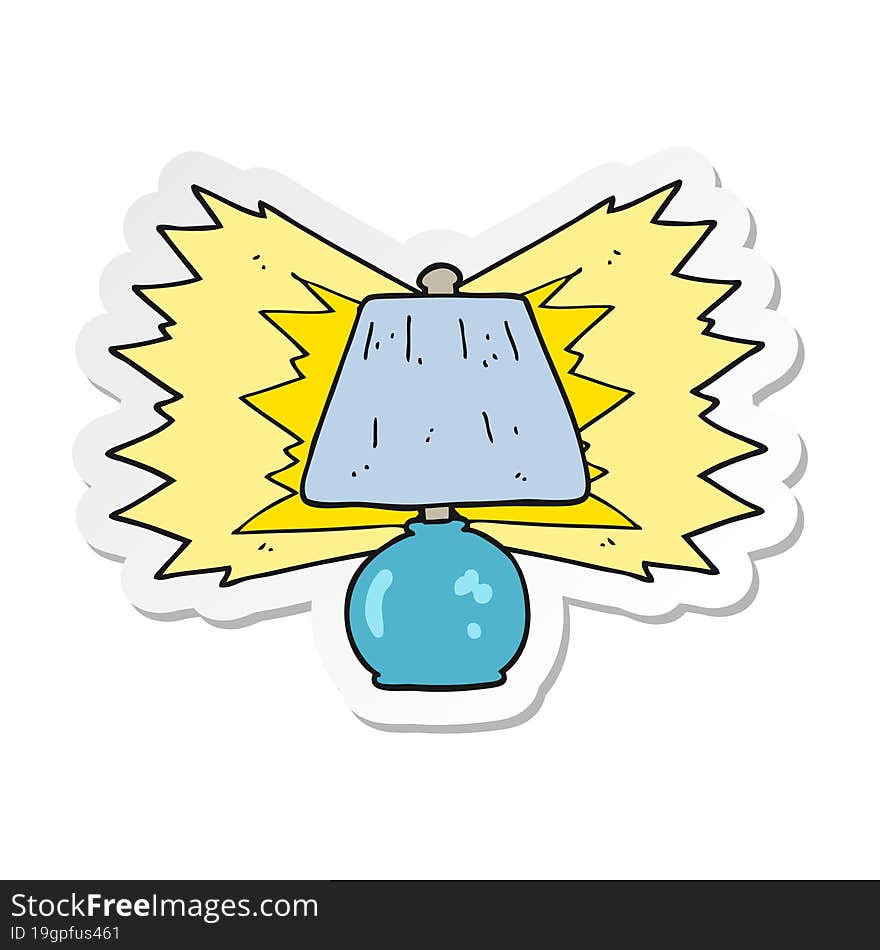 sticker of a cartoon electric lamp