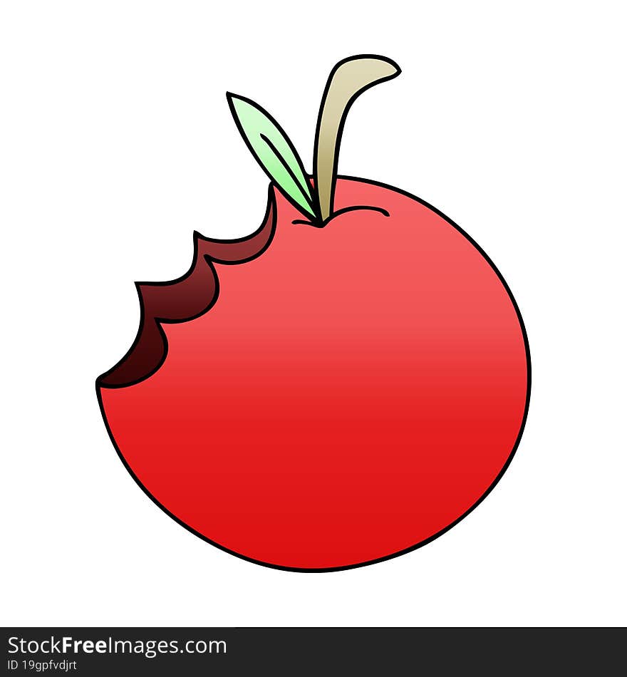 quirky gradient shaded cartoon apple