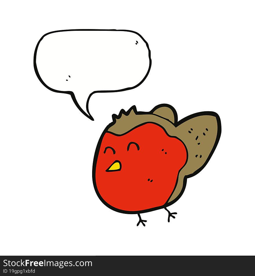 cartoon robin with speech bubble