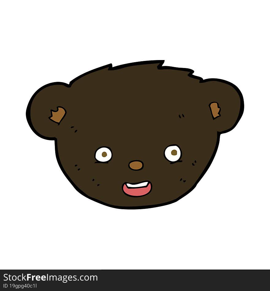 cartoon black bear face