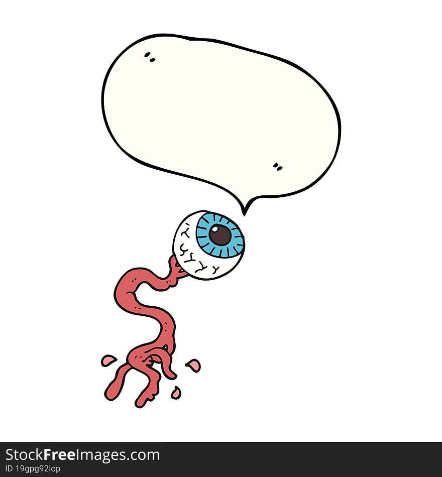 freehand drawn speech bubble cartoon gross eyeball