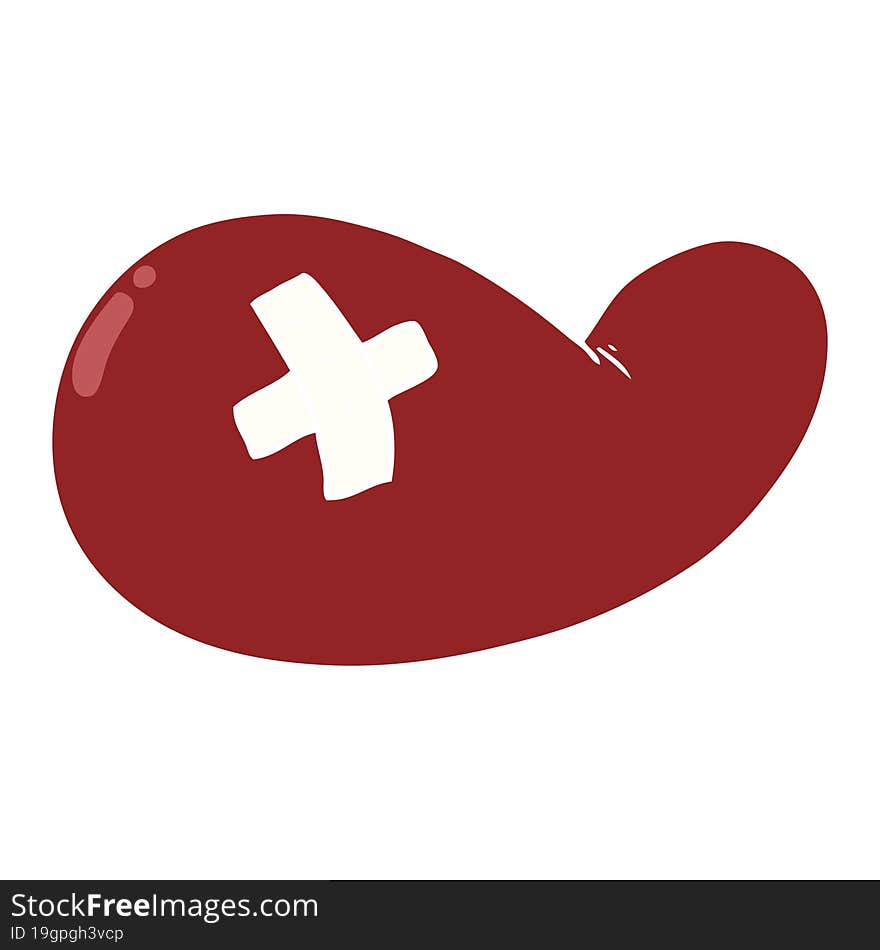 flat color style cartoon injured gall bladder