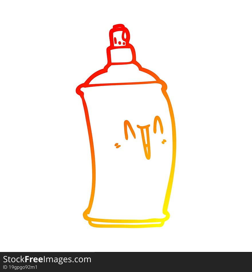 Warm Gradient Line Drawing Cartoon Happy Spray Can