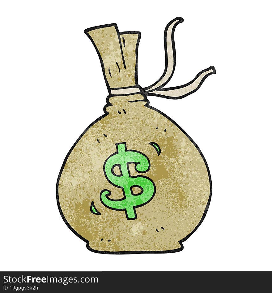 Textured Cartoon Bag Of Money