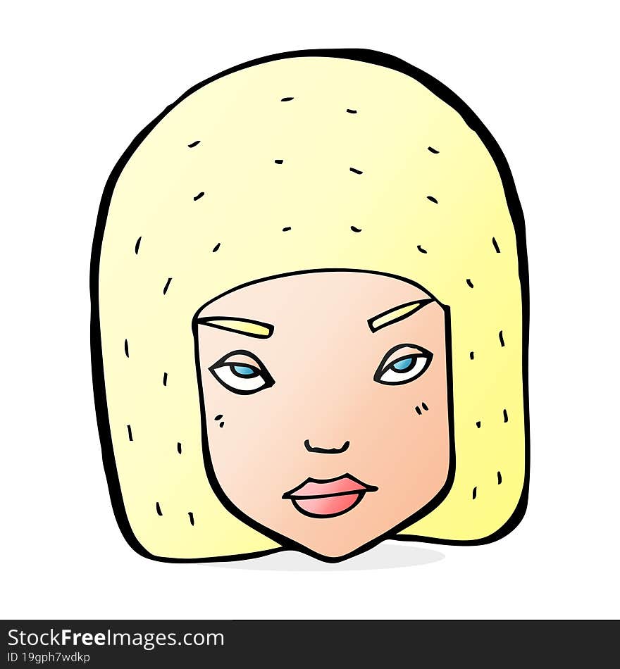 cartoon annoyed female face