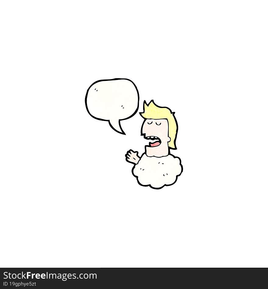 Talking Head In Cloud Cartoon