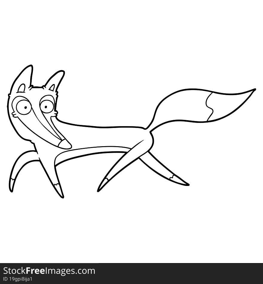 skinny cartoon fox. skinny cartoon fox