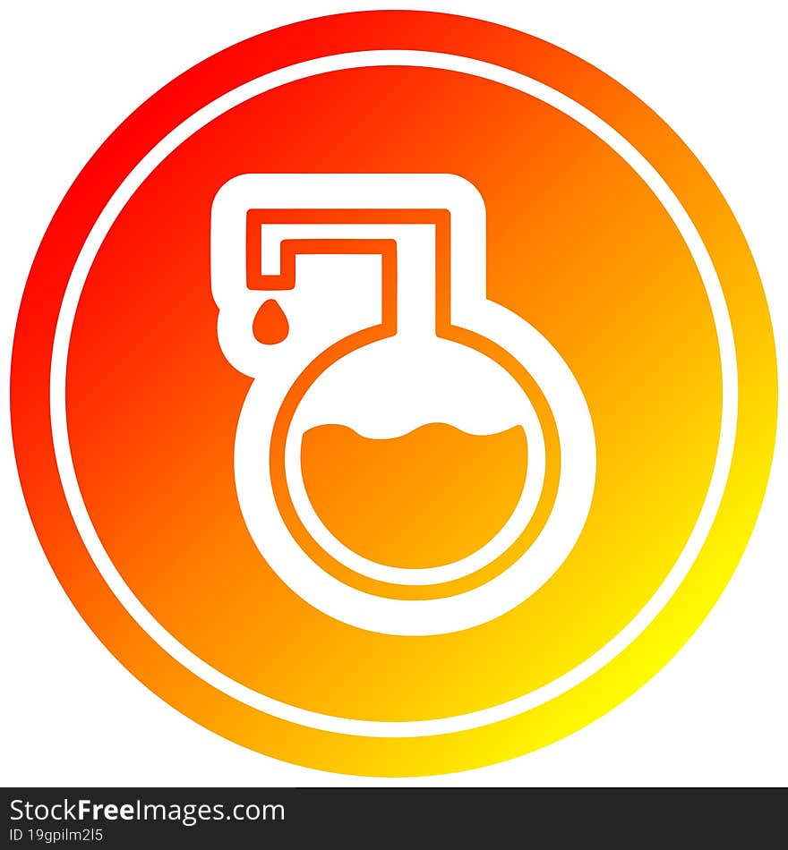 science experiment circular in hot gradient spectrum