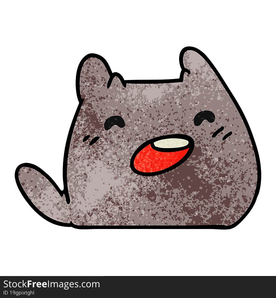 textured cartoon of a kawaii cat