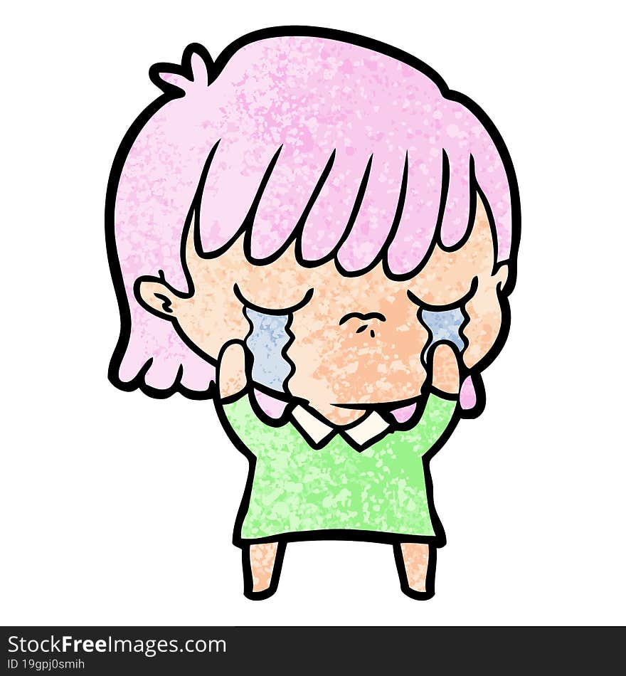 cartoon woman crying. cartoon woman crying