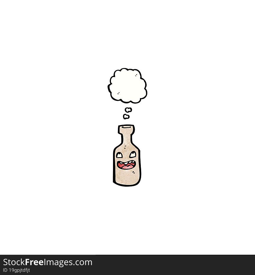 cartoon bottle with face