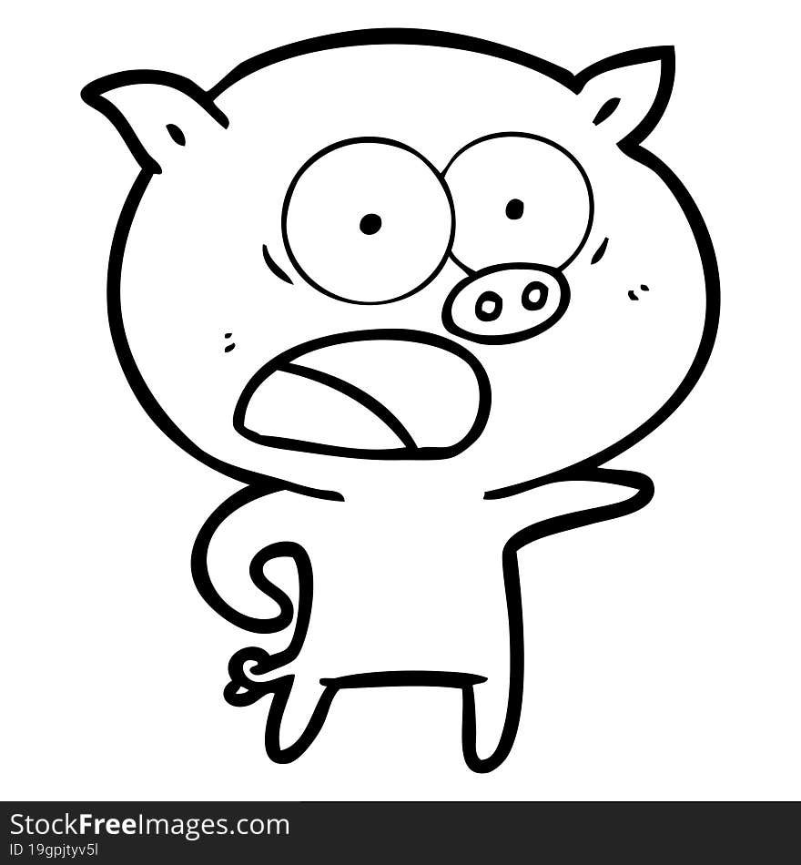 cartoon pig shouting. cartoon pig shouting