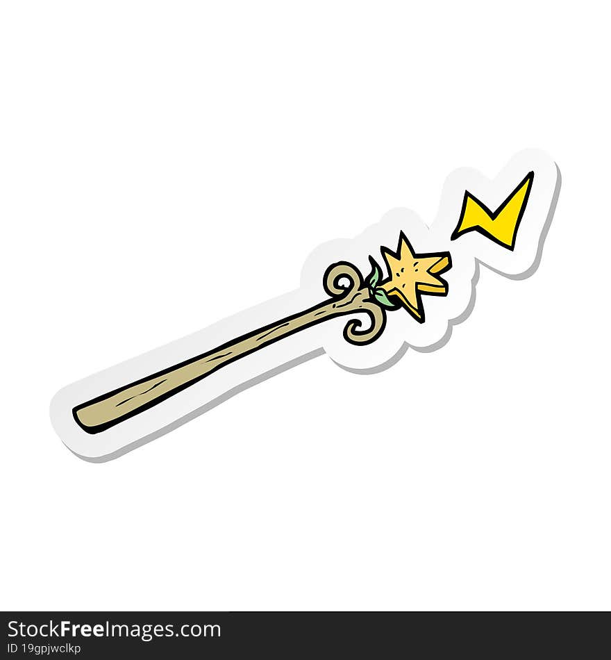 sticker of a cartoon magic wand