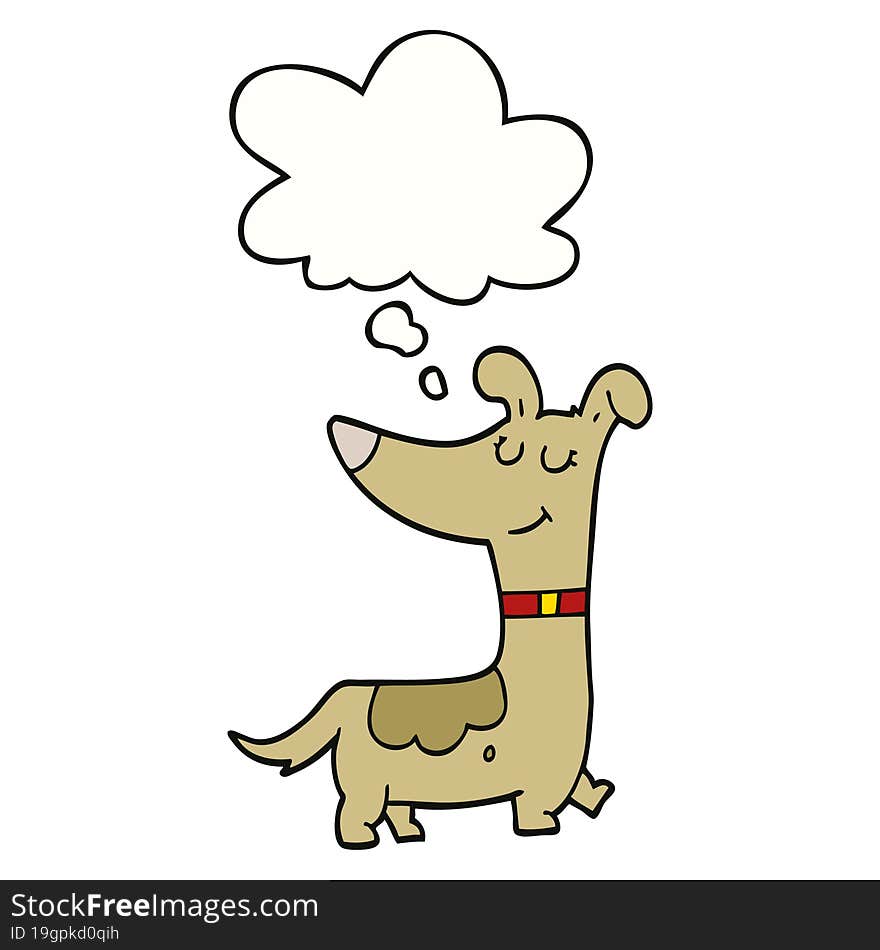 cartoon dog with thought bubble. cartoon dog with thought bubble