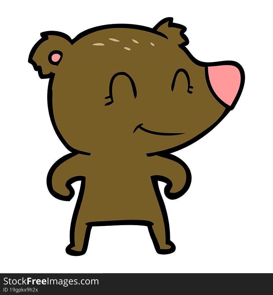 smiling bear cartoon. smiling bear cartoon