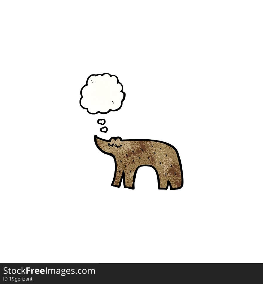 Cartoon Bear With Thought Bubble