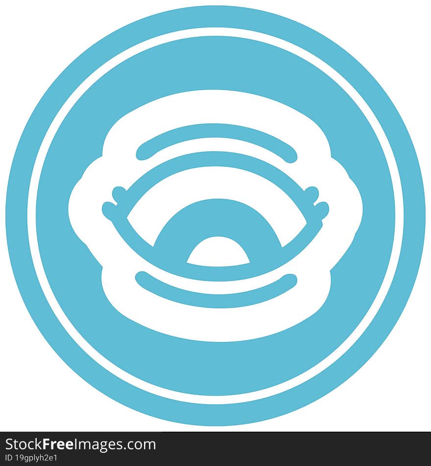 staring eye circular icon