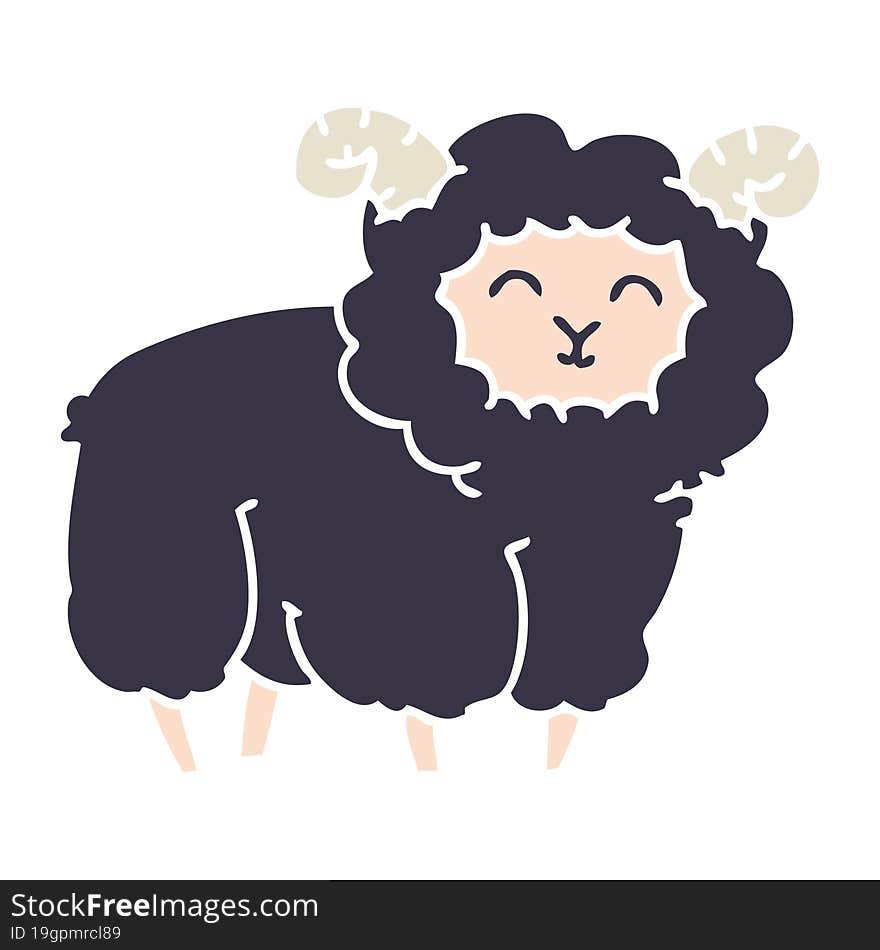 quirky hand drawn cartoon ram