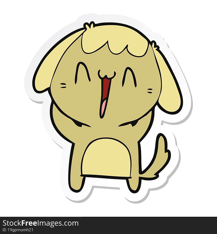 sticker of a cute cartoon dog