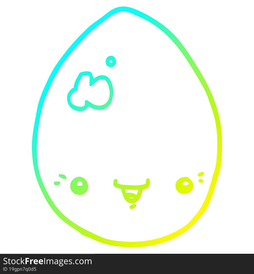 cold gradient line drawing cartoon egg