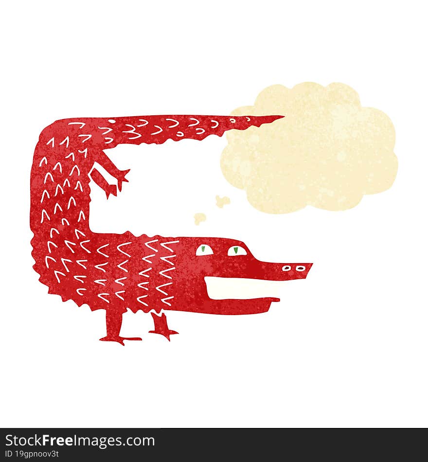 Cartoon Crocodile With Thought Bubble