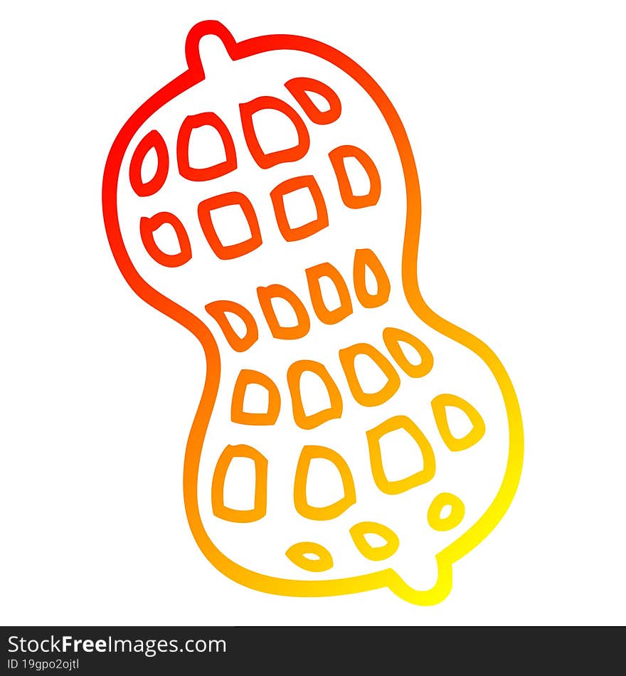 Warm Gradient Line Drawing Cartoon Peanut