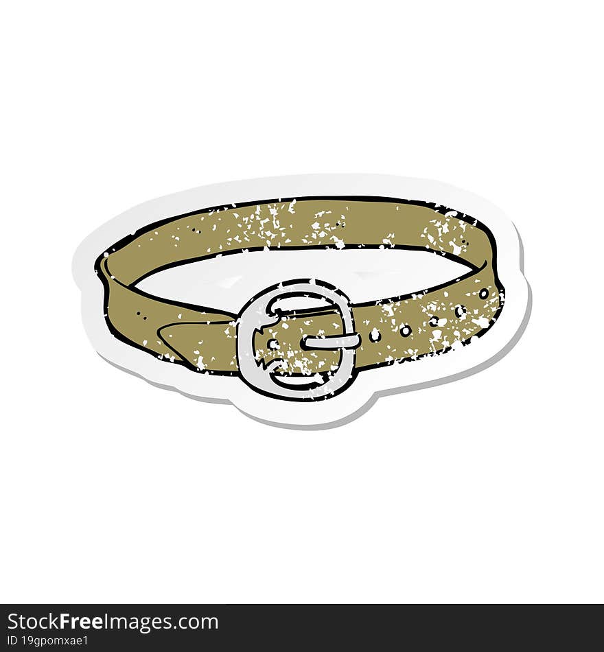 retro distressed sticker of a cartoon old belt