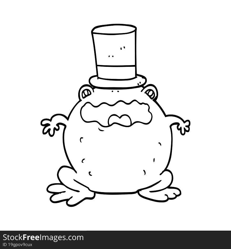 Cartoon Toad Wearing Top Hat