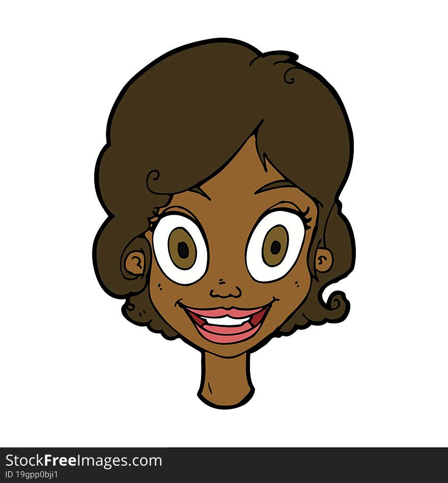 cartoon happy woman