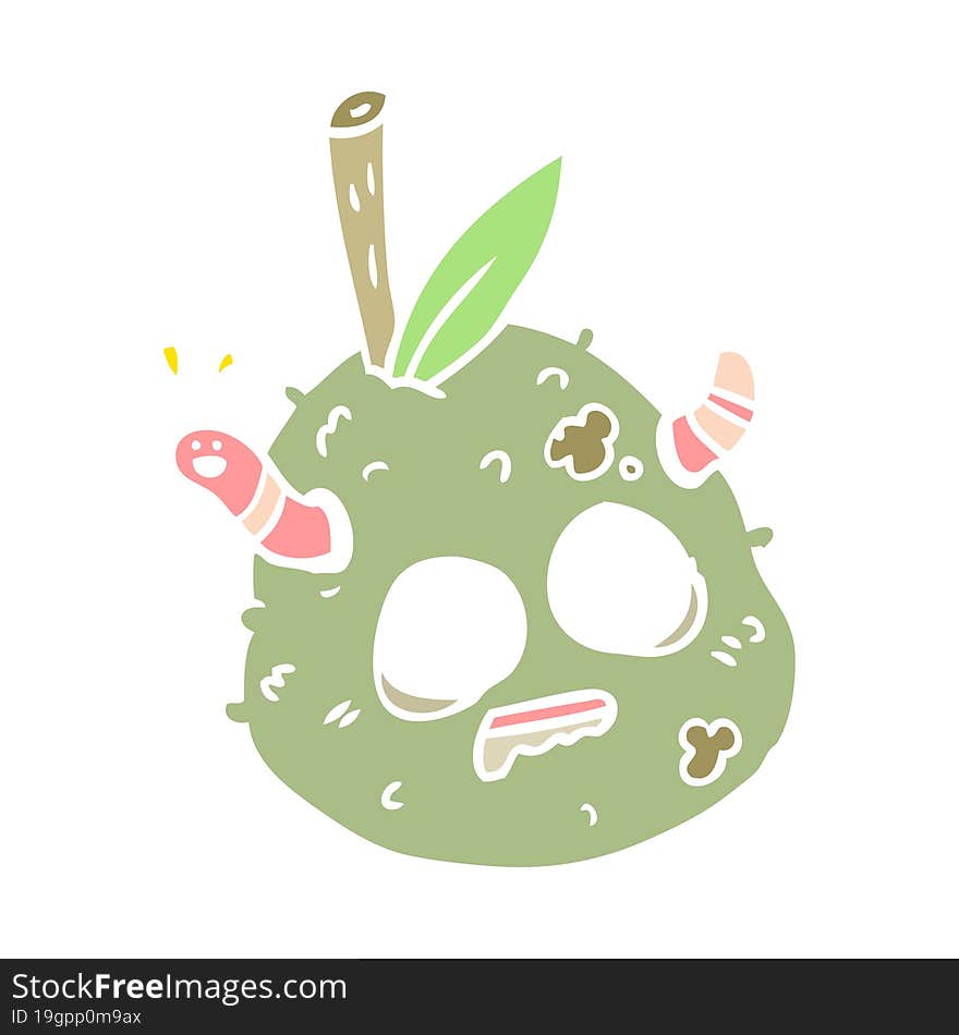 flat color style cartoon old pear. flat color style cartoon old pear